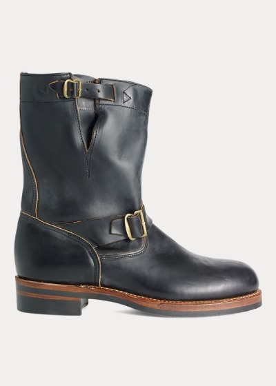 Botas Ralph Lauren Hombre Negros - Leather Engineer - GOSEQ7251